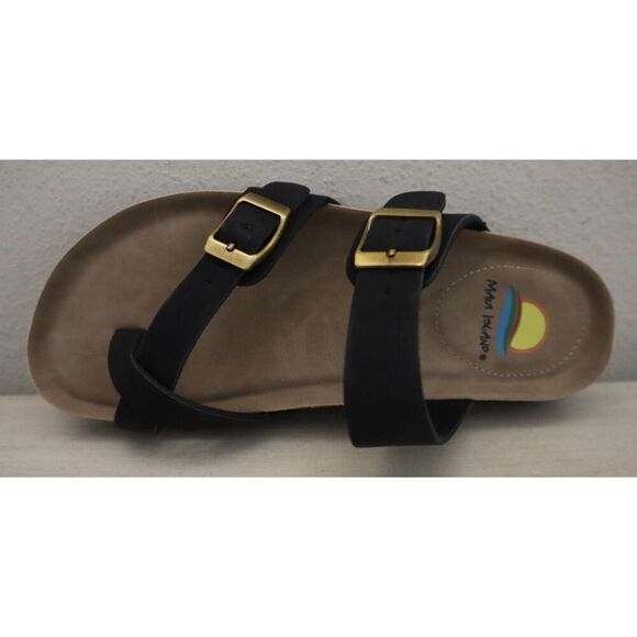 Maui Island 771314 Women's Sz 7M Black Hampton 2-Strap Slip-On Sandals - Picture 7 of 13